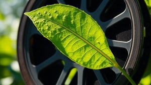 Frunză verde pe o rolă de film veche.