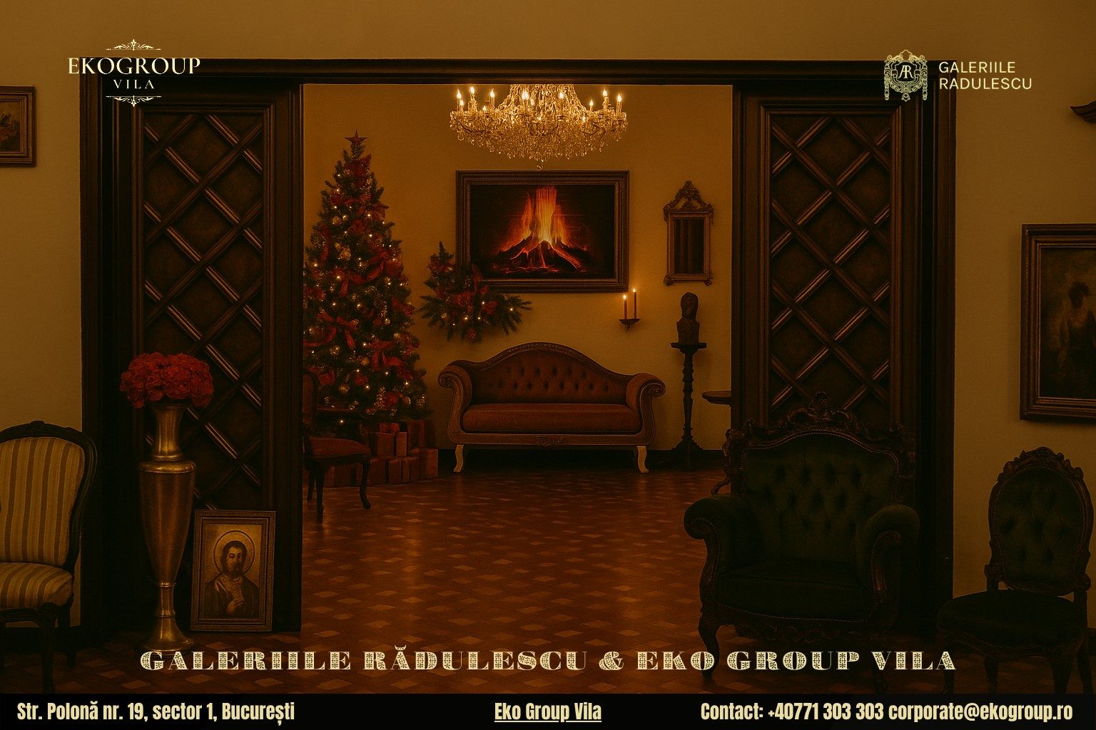 Decorațiuni de Crăciun inspirate din magia Crăciunului anilor ’30 la Eko Group Vila